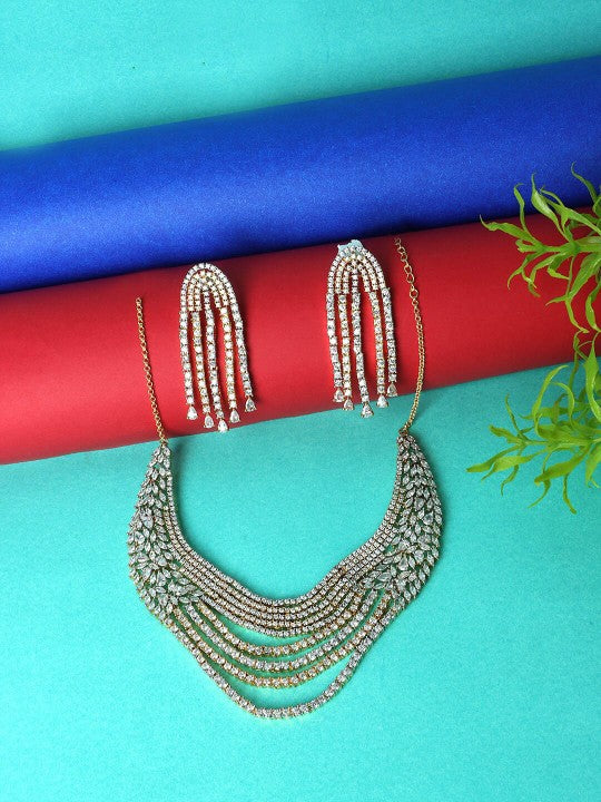 American Diamond-Studded Jewellery Set