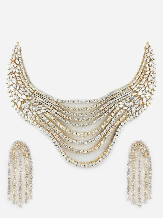 American Diamond-Studded Jewellery Set