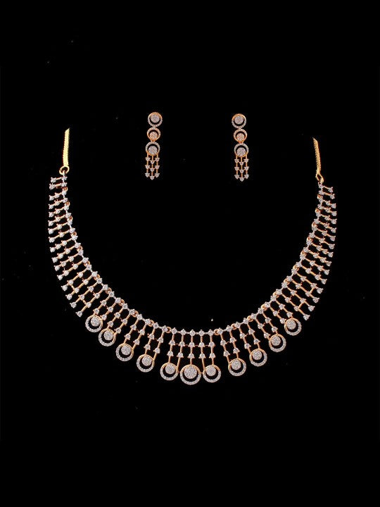 Gold-Plated Cubic Zirconia Studded Jewellery Set