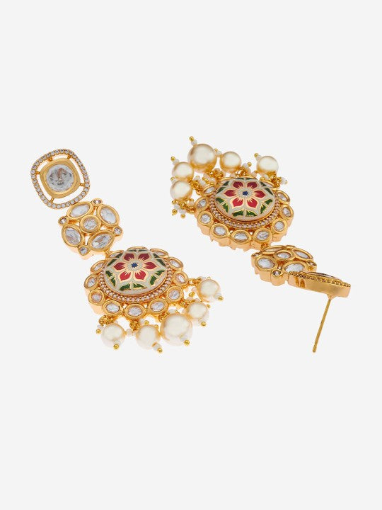 Kundan Studded & Beaded Jewellery Set