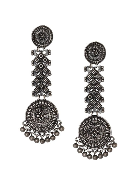 Hastinapur Silver-Plated Oxidized Jewellery Set