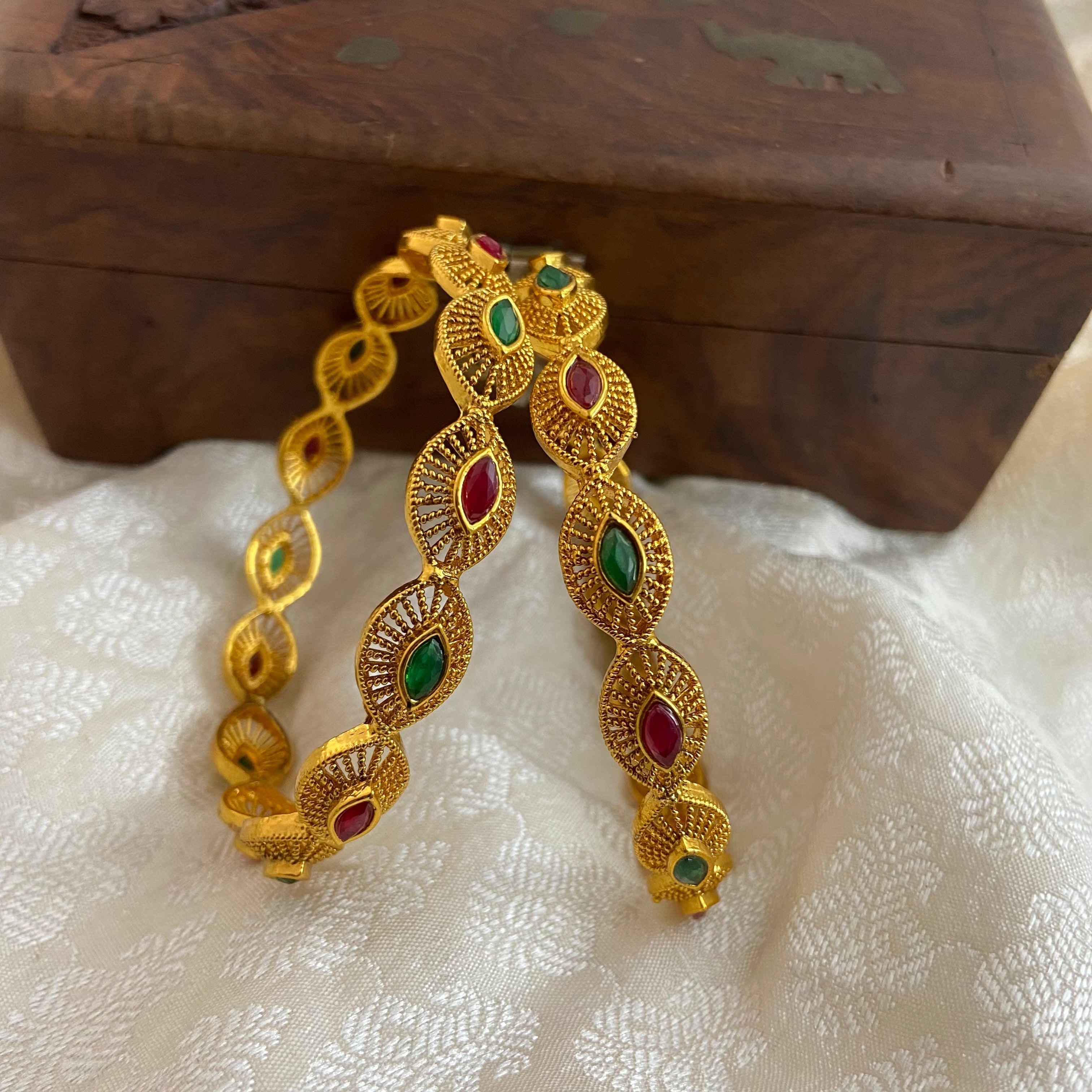 Multicoloured stone  Antique Bangle