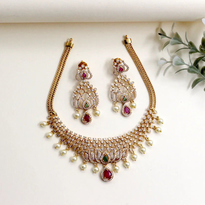 AD Bridal Lotus Necklace