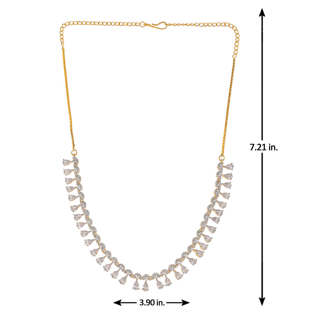 Cz Elegance Stone Studded Gold Plated Necklace Set