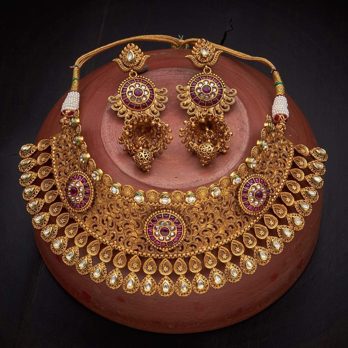 Kushal's Fashion Jewellery Antique Necklace 127897