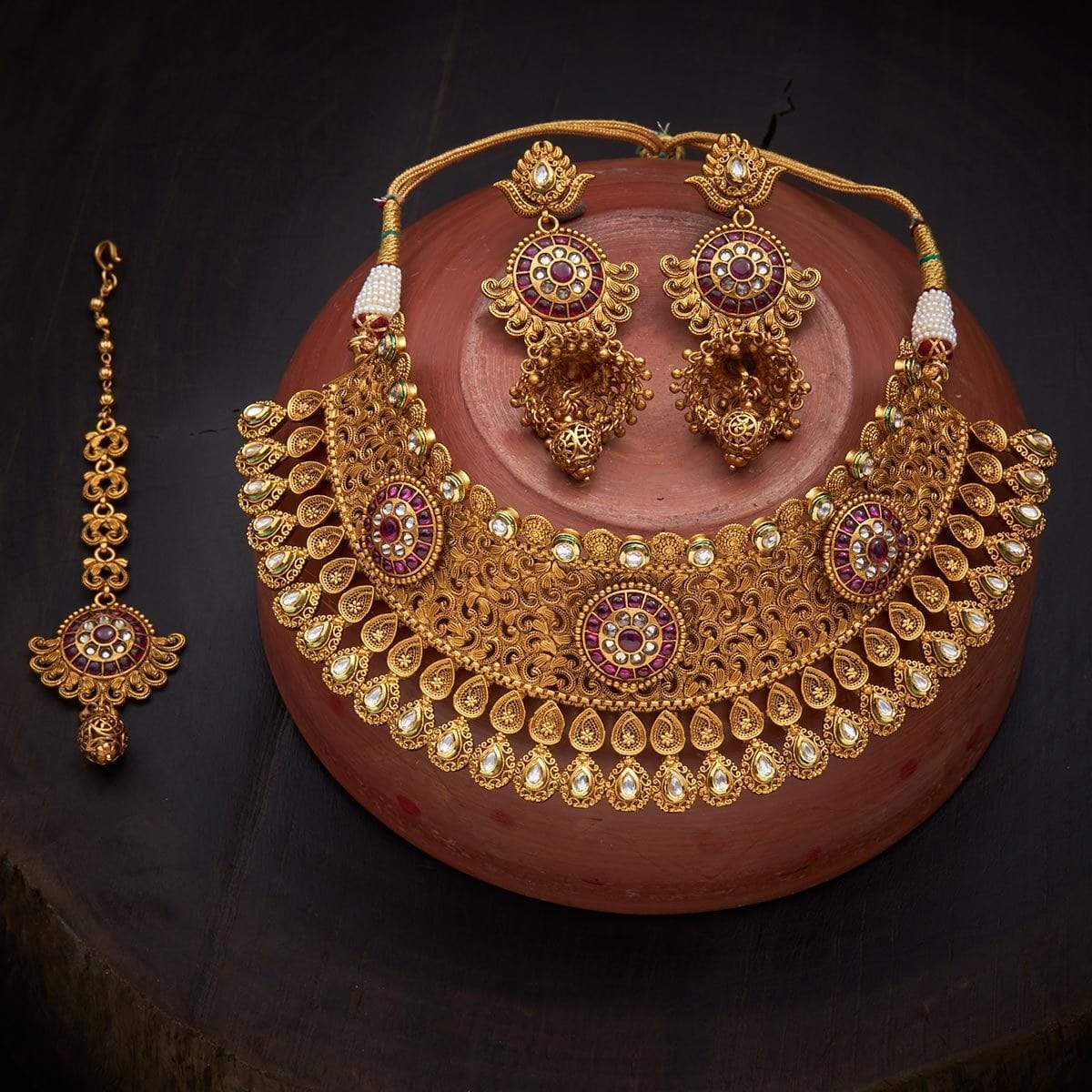 Kushal's Fashion Jewellery Antique Necklace 127897