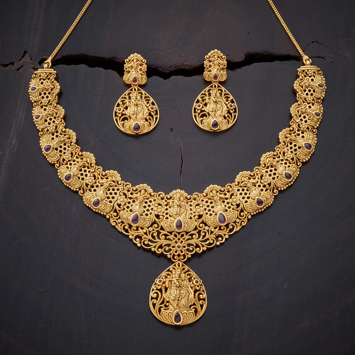 Kushals Fashion Jewellery Antique Necklace 140055