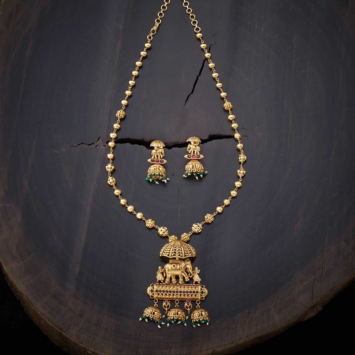 Kushal's Fashion Jewellery Antique Necklace 140028