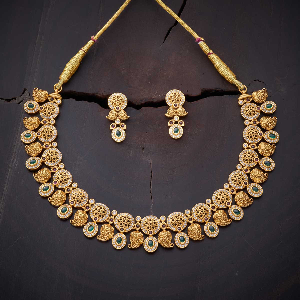 Kushals Fashion Jewellery Antique Necklace 140050