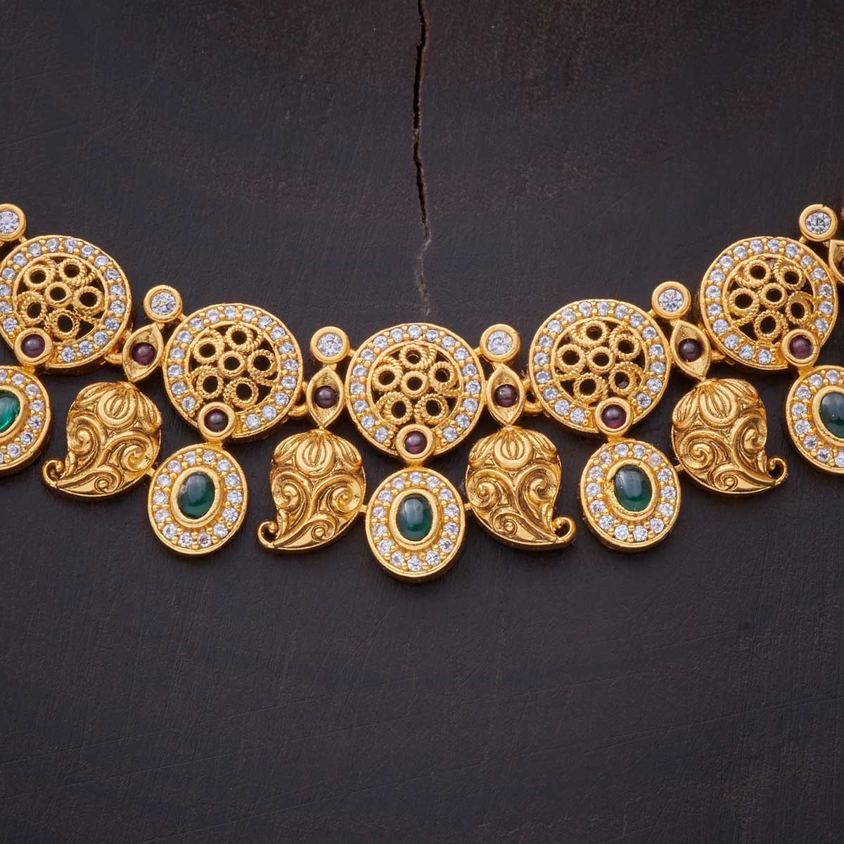 Kushals Fashion Jewellery Antique Necklace 140050