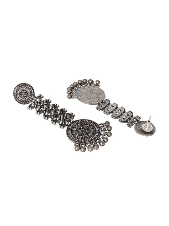 Hastinapur Silver-Plated Oxidized Jewellery Set