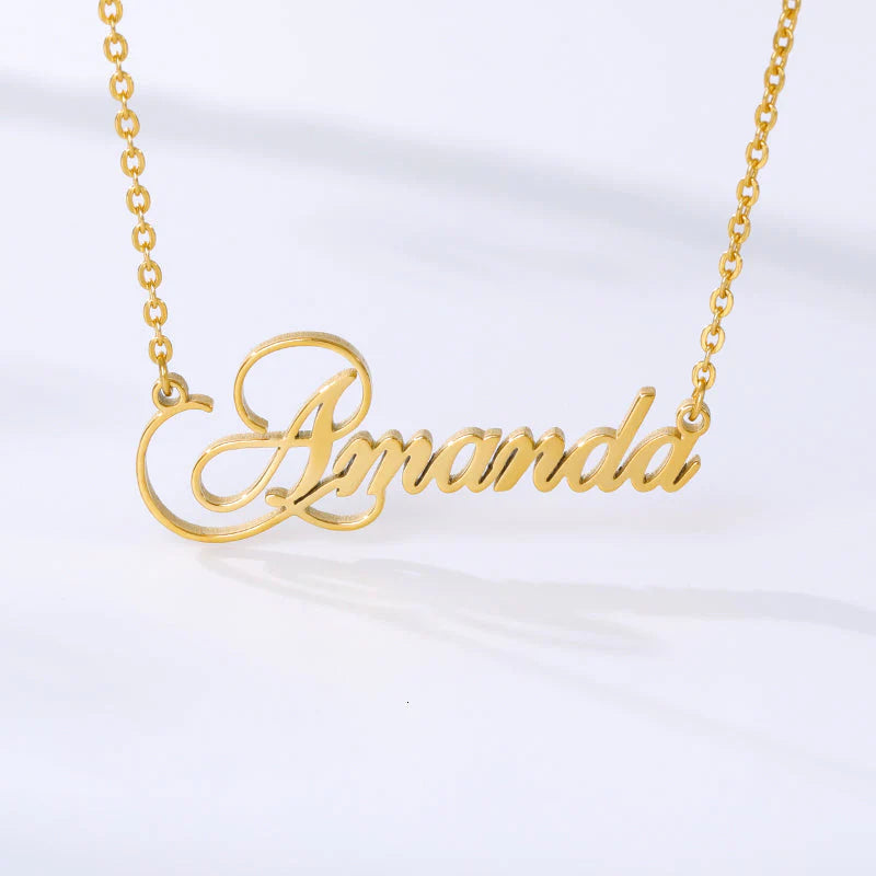 Gold Plated Stylish Name Necklace