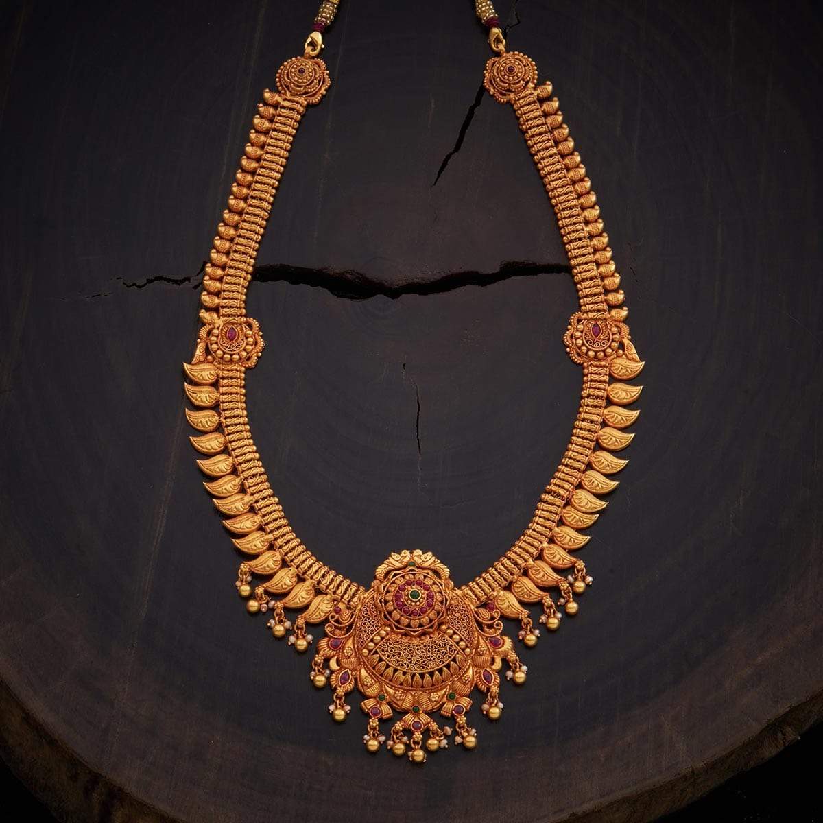 Kushal's Fashion Jewellery Silver Temple Necklace 136851